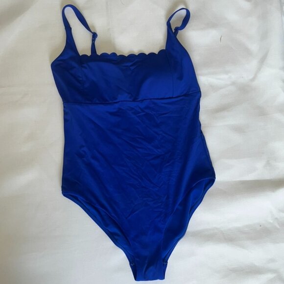 Sea Level Scallop Square Neck Bralette One Piece in Cobalt Size 8 - Picture 4 of 7
